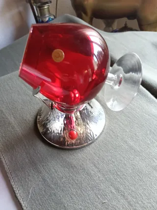 Copa Coñac Vintage Roja y Calentador