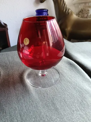 Copa Coñac Vintage Roja y Calentador