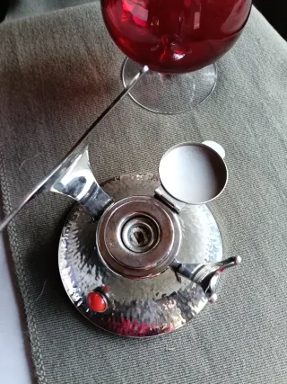 Copa Coñac Vintage Roja y Calentador