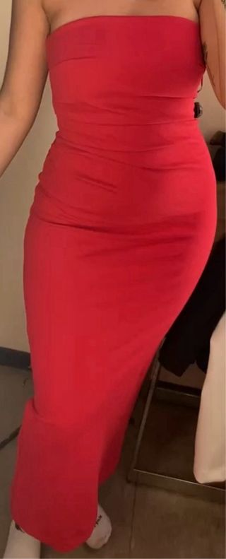 Vestido Zara fucsia con abertura