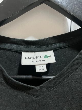 Camiseta Lacoste Negra V-Neck