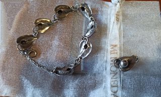 Pulsera Plata Hojas 18cm