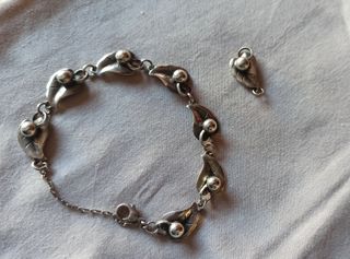 Pulsera Plata Hojas 18cm