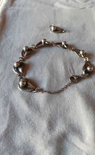 Pulsera Plata Hojas 18cm