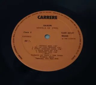 Vinilo Saxon álbum Wheels of Steel