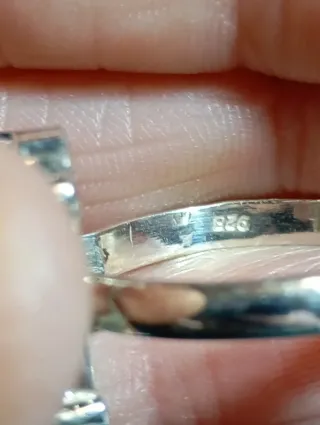 Anillo Plata Ley cuarzo natural en bruto