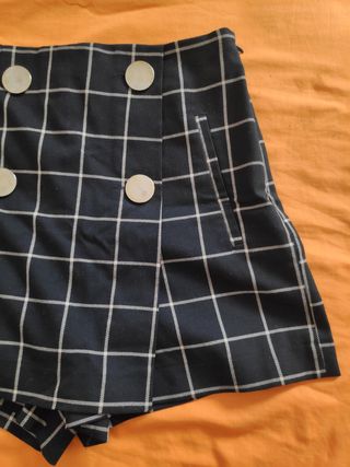 Falda Pantalón Zara Cuadros Mujer