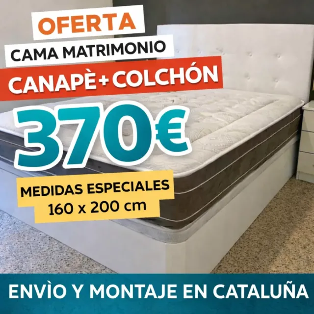 160 x 200 Pack Cama matrimonio grande