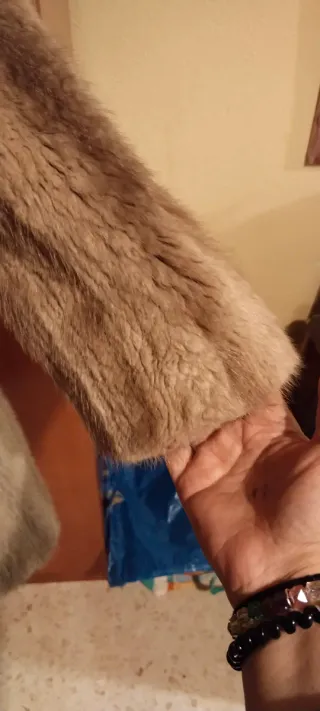 Abrigo de Piel Beige/Marrón