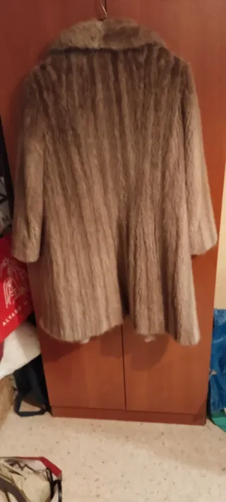 Abrigo de Piel Beige/Marrón