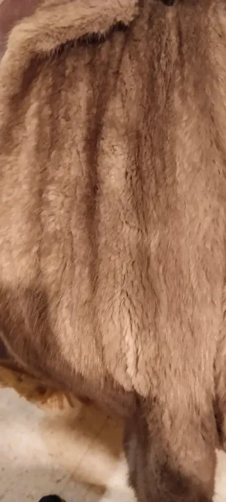 Abrigo de Piel Beige/Marrón