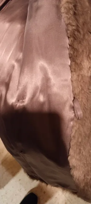 Abrigo de Piel Beige/Marrón