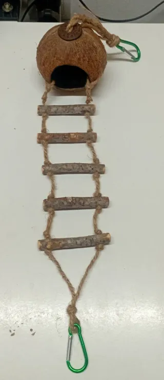 Pack nido+escalera para agapornis/periquitos