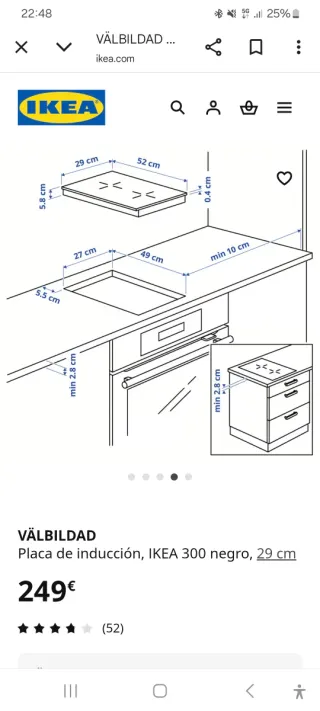 Placa de inducción VÄLBILDAD IKEA 300