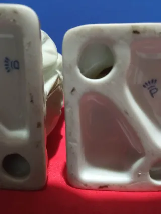 Coppia statuine porcellana circa 13 cm