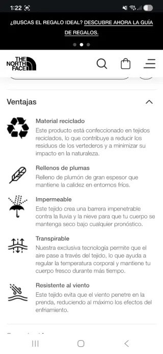 The North Face Chaqueta de plumón verde