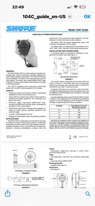 Micrófono Shure 104C Carbono