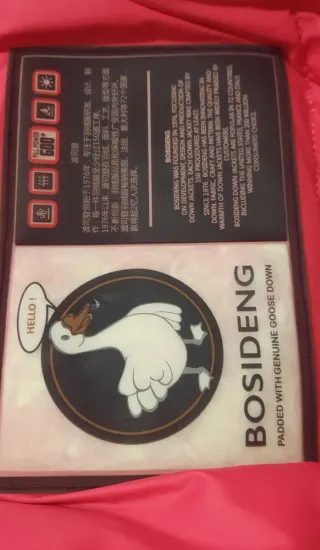 Plumas Mujer Bosideng Roja y Blanca