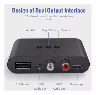 2 unidades Adaptador Receptor Audio Bluetooth NFC