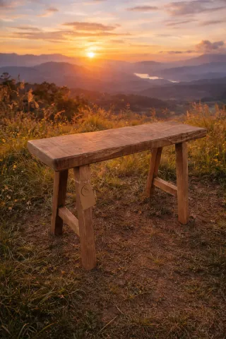 Banco de madera rústico