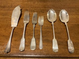 Set 6 posate vintage metallo argentato