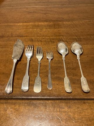 Set 6 posate vintage metallo argentato