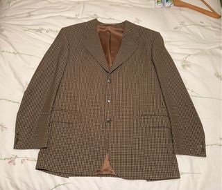 Americana hombre cuadros marrón