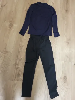 Conjunto térmico esquí azul y negro