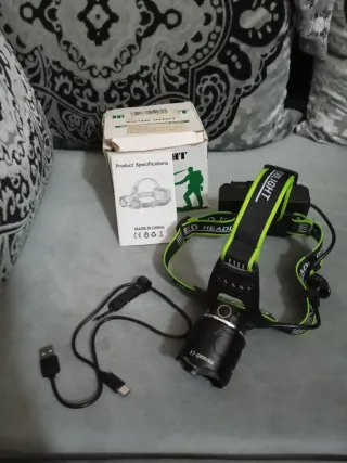 Linterna frontal LED recargable