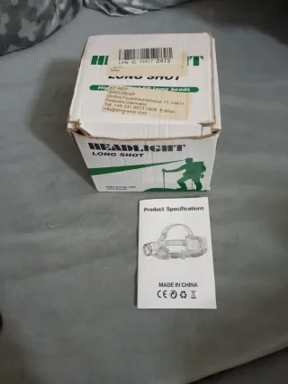 Linterna frontal LED recargable