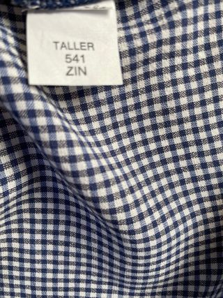 Camicia quadri bianchi/blu con volant bambina 4ans