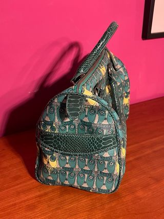 Bolso Kilah Piel Serpiente Verde Estampado Vintage