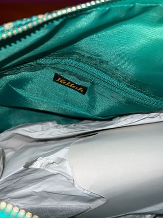 Bolso Kilah Piel Serpiente Verde Estampado Vintage