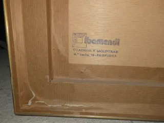 Cuadro antiguo inglés caza coloreado