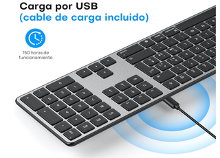 Combo Teclado y Ratón Inalámbrico BT Macbook