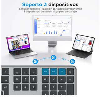 Combo Teclado y Ratón Inalámbrico BT Macbook