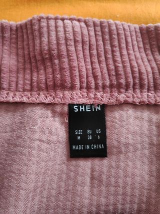 Minifalda Pana Rosa Shein Mujer
