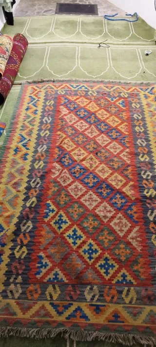 Alfombra Kilim de Lana Multicolor