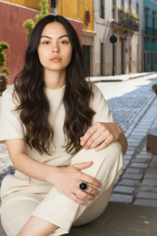 Anillo Plata Vintage Piedra Onix Negra