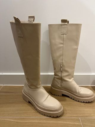 Botas altas beige