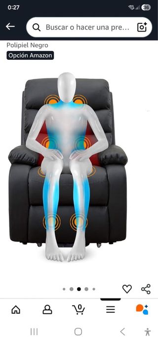 Sillón Masaje Polipiel Negro