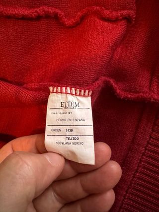 Chaqueta Lana Merino Roja