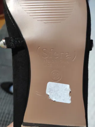 Bailarinas negras con perlas nuevas