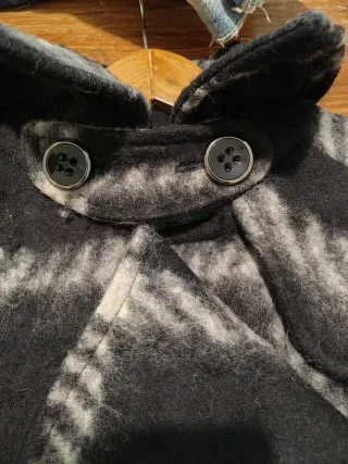 Abrigo Zara cuadros negro y blanco