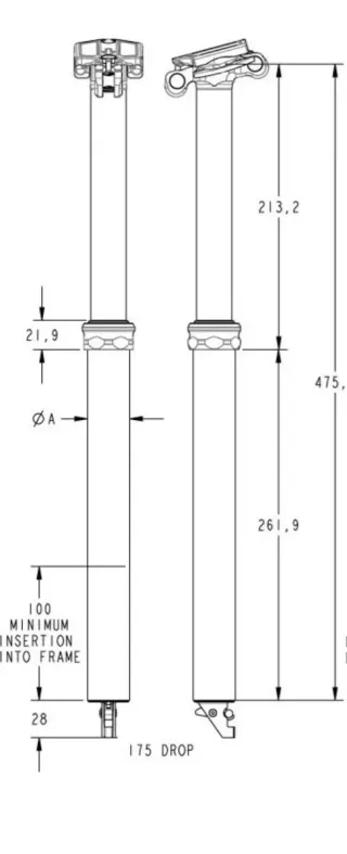 Tija Fox Transfer 31.6 175mm + Mando lado izq