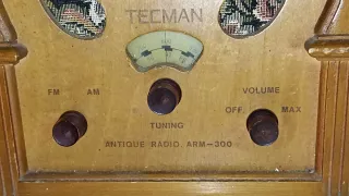 Radio Tecman Antigua Madera Floral
