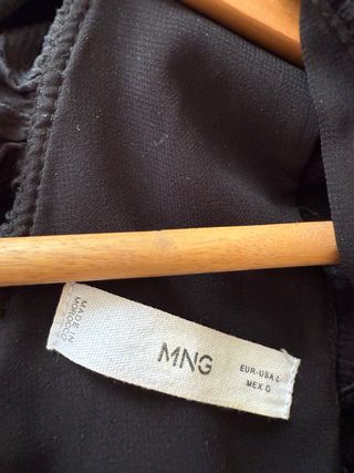 Mono Mango Negro Talla L Volantes