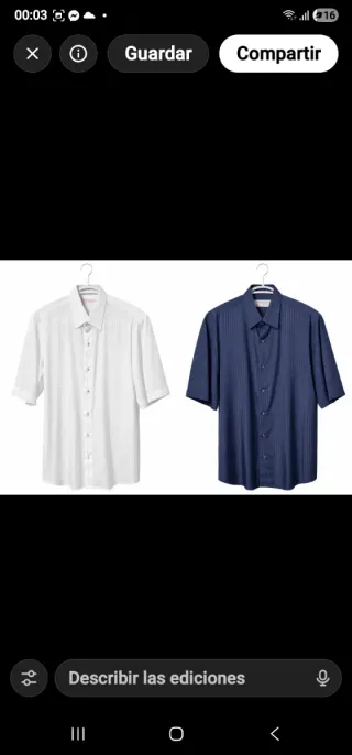 Camisa seda hombre CHARLES DESIGN azul, blanca....
