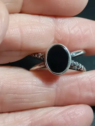 Anillo Plata Ley Ónix Ovalado