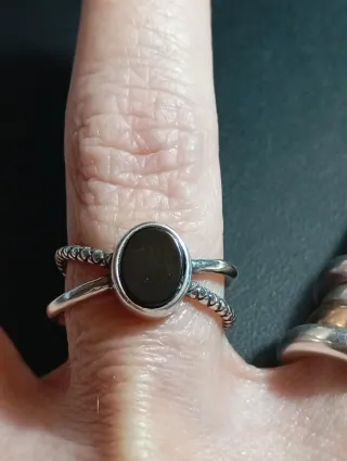 Anillo Plata Ley Ónix Ovalado